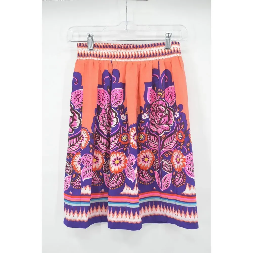 Anthropologie Edme' & Esyllte 100% Silk A-Line‎ Skirt Size 4